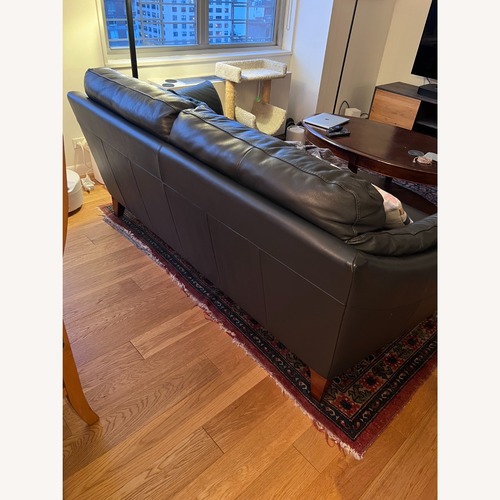 Used Natuzzi Editions Black Leather Sofa for sale on AptDeco