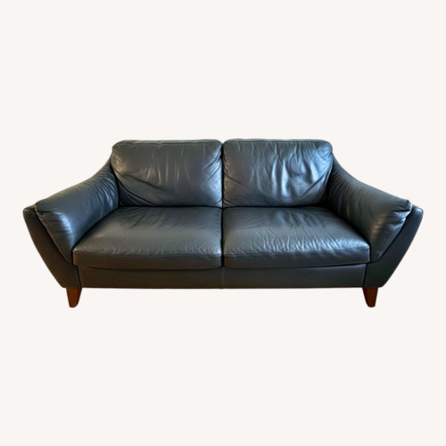 Used Natuzzi Editions Black Leather Sofa for sale on AptDeco