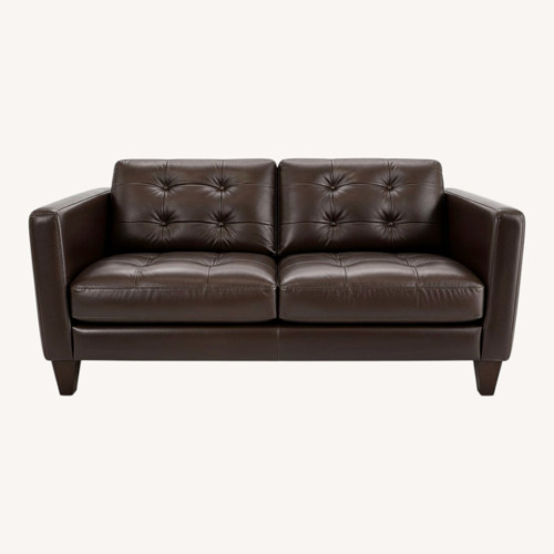 Used Macy's Chateau D'ax Chocolate Loveseat for sale on AptDeco