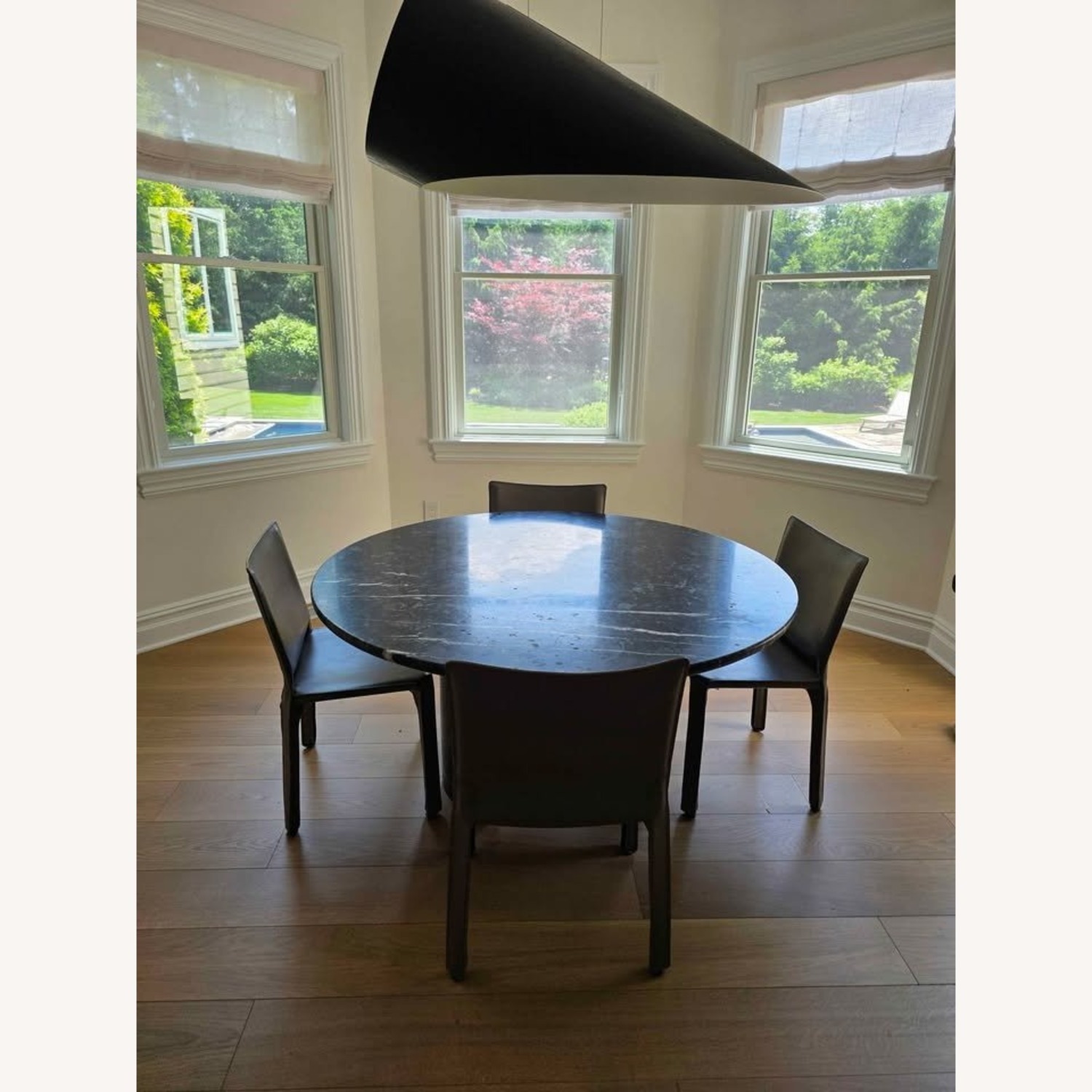 Circular 52-inch Black Marble Meta Dining Table - image-6