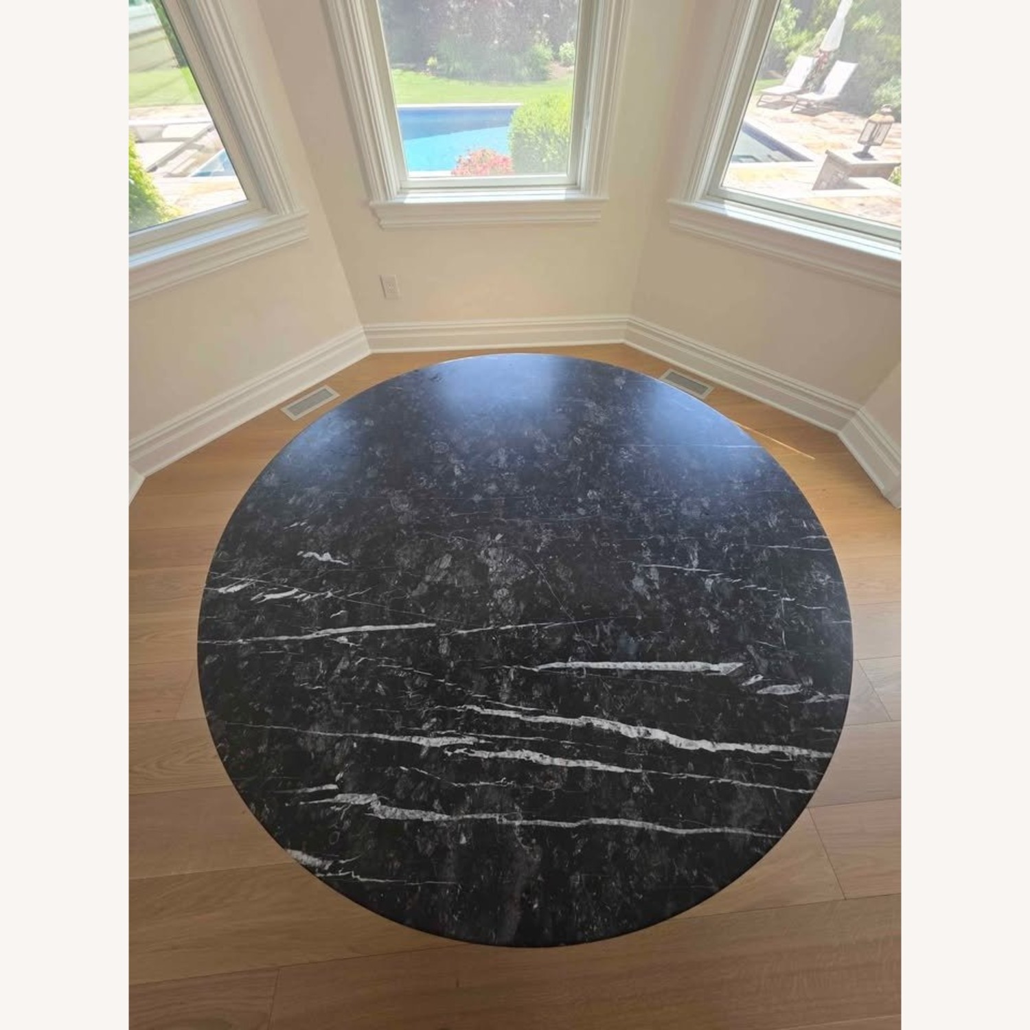 Circular 52-inch Black Marble Meta Dining Table - image-5