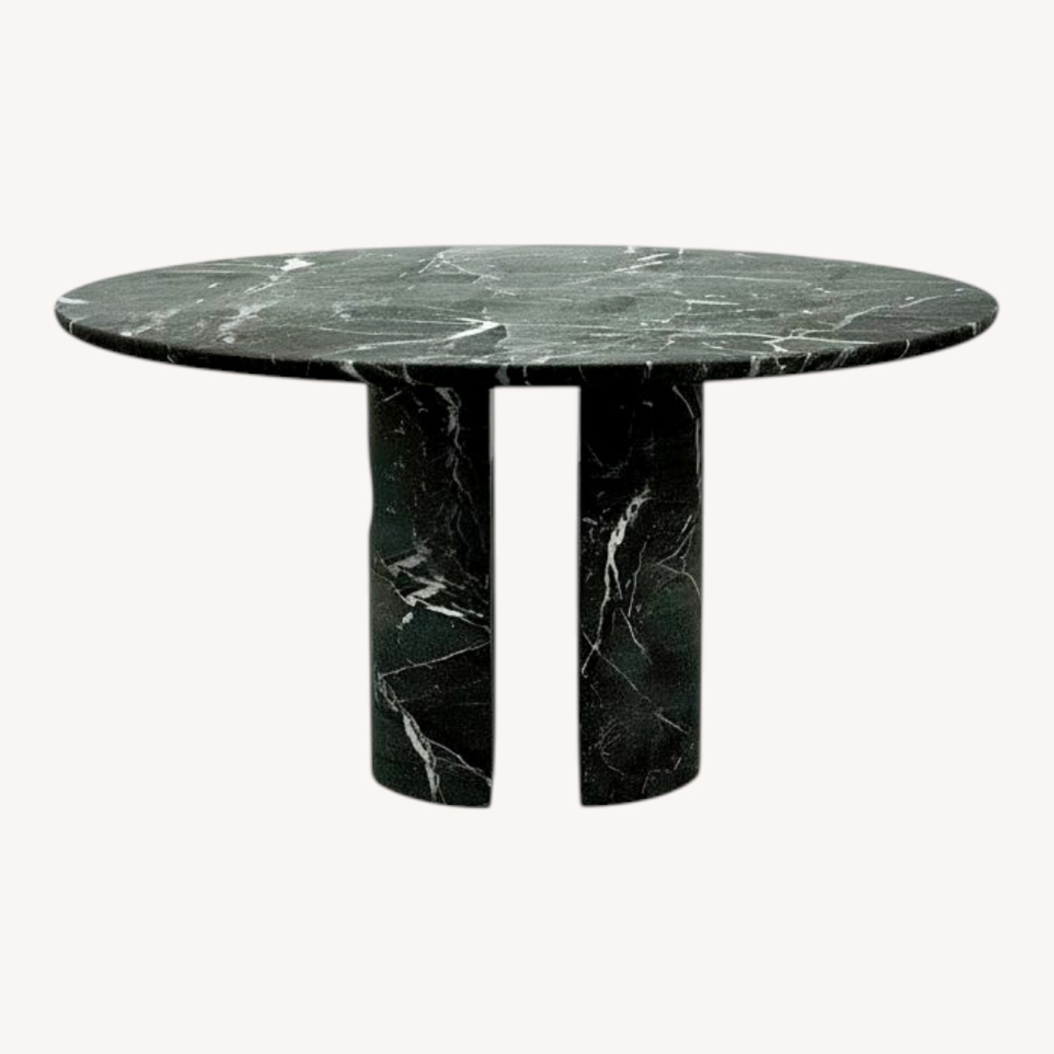 Circular 52-inch Black Marble Meta Dining Table - image-0