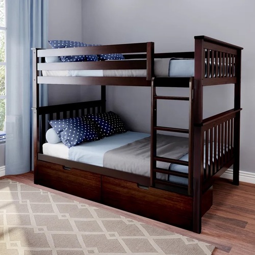 Used Bed Bath & Beoynd Full Size Solid Wood Bunk Bed for sale on AptDeco