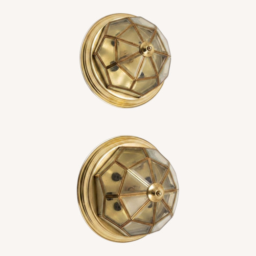 Used MCM 8 Sided Glass Brass Ceiling Lights for sale on AptDeco