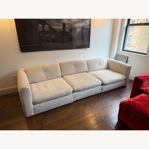 Used Crate & Barrel White Cotton 3+ Piece Sectional for sale on AptDeco