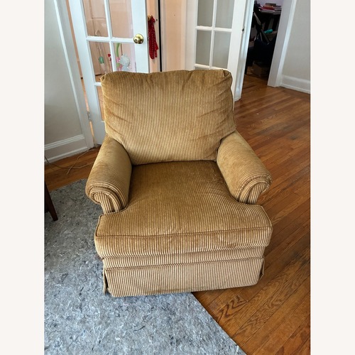 Used Ethan Allen Light Brown Fabric Accent Chair for sale on AptDeco