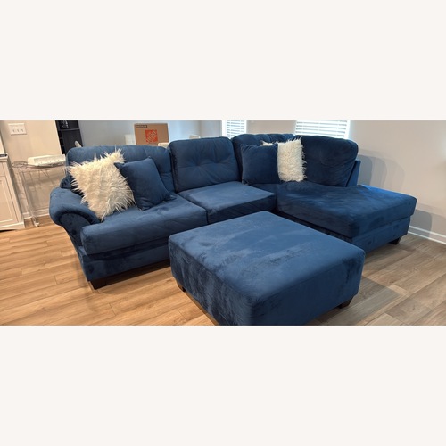 Used Velvet Blue Couch for sale on AptDeco