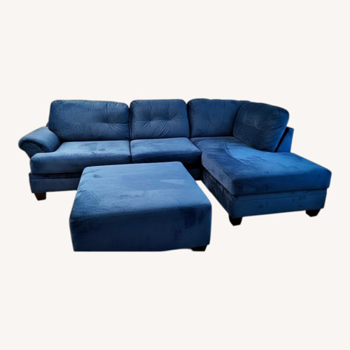 Used Velvet Blue Couch for sale on AptDeco