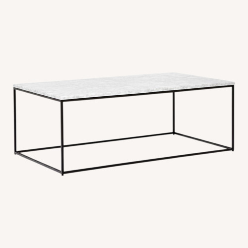 Used West Elm Marble Streamline Rectangle Coffee Table (44") for sale on AptDeco