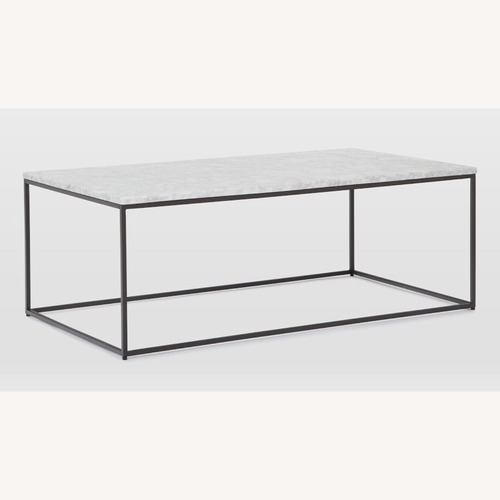 Used West Elm Marble Streamline Rectangle Coffee Table (44") for sale on AptDeco