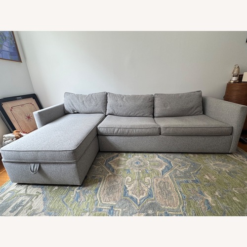 Used West Elm Harris Light Gray Fabric Sleeper Sofa for sale on AptDeco