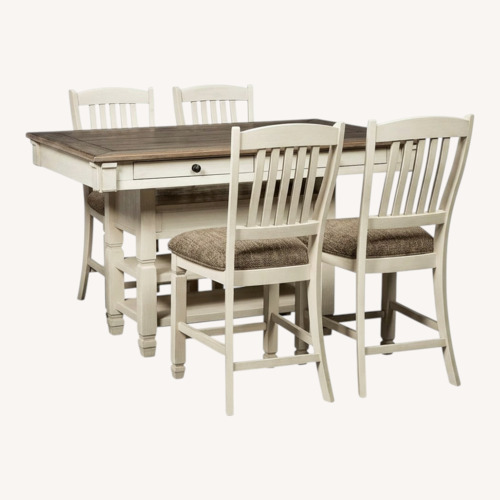Used Ashley Furniture Bolanburg Light Gray Wood Dining Set for sale on AptDeco