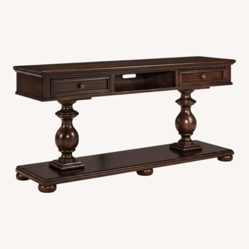 Used Ashley Furniture Dark Brown Wood Media Storage for sale on AptDeco