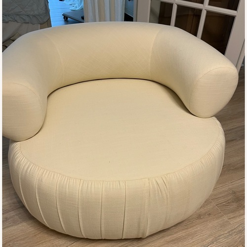 Used Anthropologie Martinique Light Brown Fabric Accent Chair for sale on AptDeco