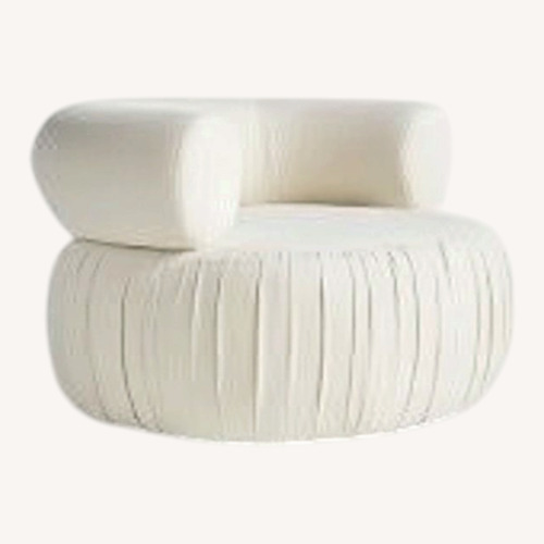 Used Anthropologie Martinique Light Brown Fabric Accent Chair for sale on AptDeco