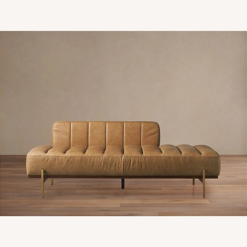 Used Arhaus Light Brown Leather Daybed for sale on AptDeco