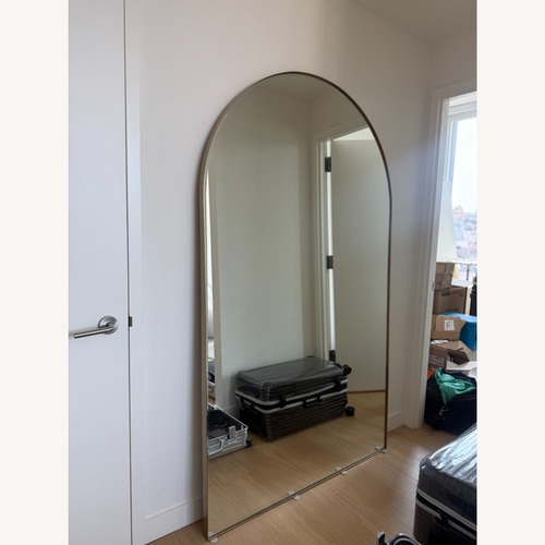 Used Crate & Barrel Edge Extra-Large Brass Arch Floor Mirror 48"x80" for sale on AptDeco