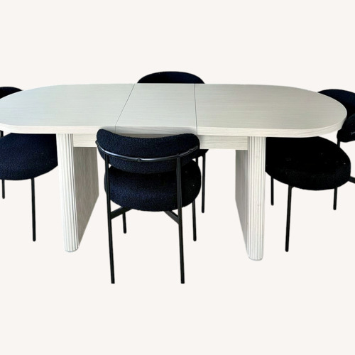 Used Natural Light Oak Wood Dining Set + Chairs for sale on AptDeco