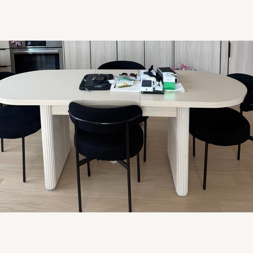 Used Natural Light Oak Wood Dining Set + Chairs for sale on AptDeco
