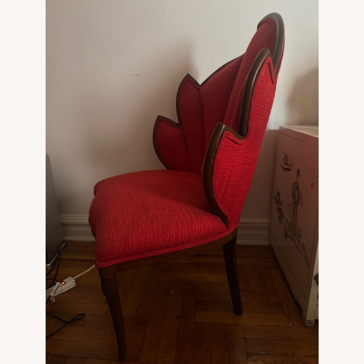 Vintage/Antique Finds Red Fabric Accent Chair - image-3