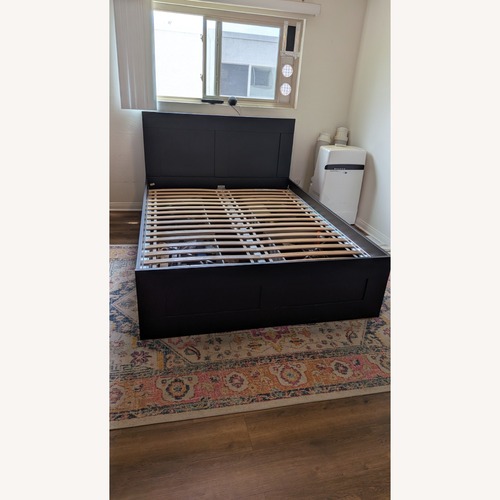 Used IKEA BRIMNES Dark Brown Wood Full Bed for sale on AptDeco