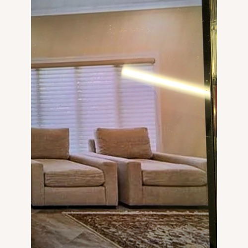 Used Restoration Hardware Maxwell Light Brown Fabric Armchair for sale on AptDeco
