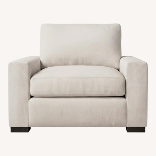 Used Restoration Hardware Maxwell Light Brown Fabric Armchair for sale on AptDeco