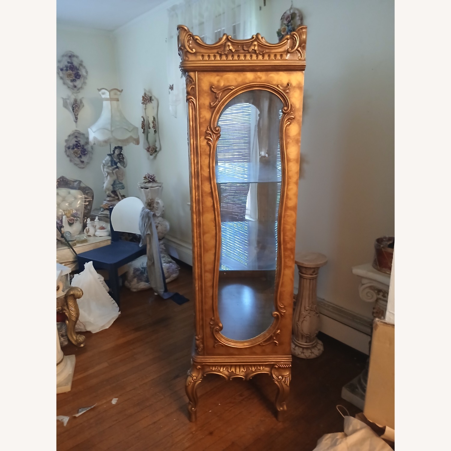 Vintage/Antique Finds Gold Wood Armoire - image-3