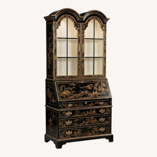 Used Drexel Black Secretary Desk & Bookcase for sale on AptDeco