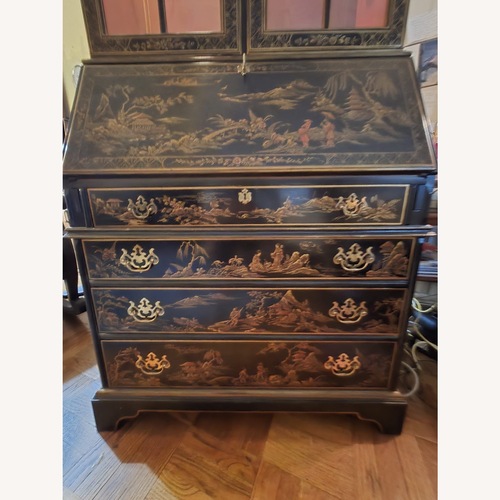 Used Drexel Black Secretary Desk & Bookcase for sale on AptDeco