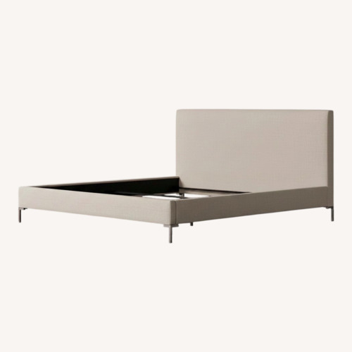 Used Saatva Santorini Natural Linen King Bed for sale on AptDeco