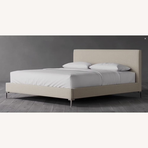 Used Saatva Santorini Natural Linen King Bed for sale on AptDeco