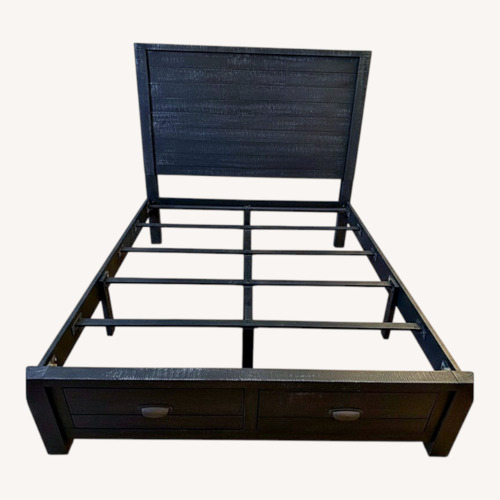 Used Jordan’s Furniture Queen Bed Frame With Storage for sale on AptDeco