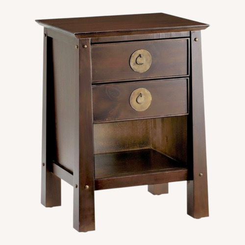 Used Pier 1 Imports Shanghai Dark Brown Wood Nightstand for sale on AptDeco
