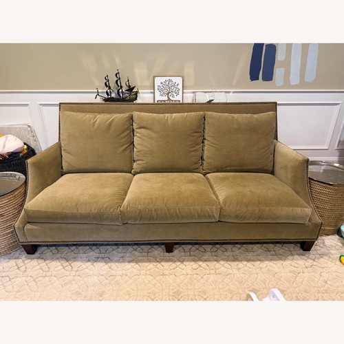 Used Lee Industries Green Velvet 3+ Seater Sofa for sale on AptDeco
