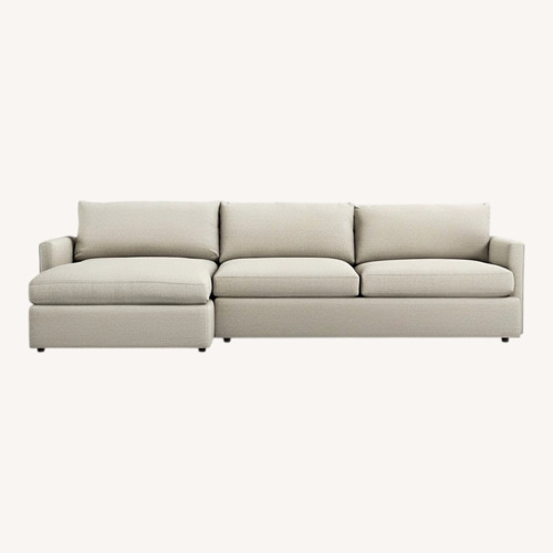 Used Crate & Barrel Lounge Natural Fabric 2 Piece Sectional for sale on AptDeco