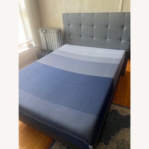 Used Blue Fabric Full Bed for sale on AptDeco