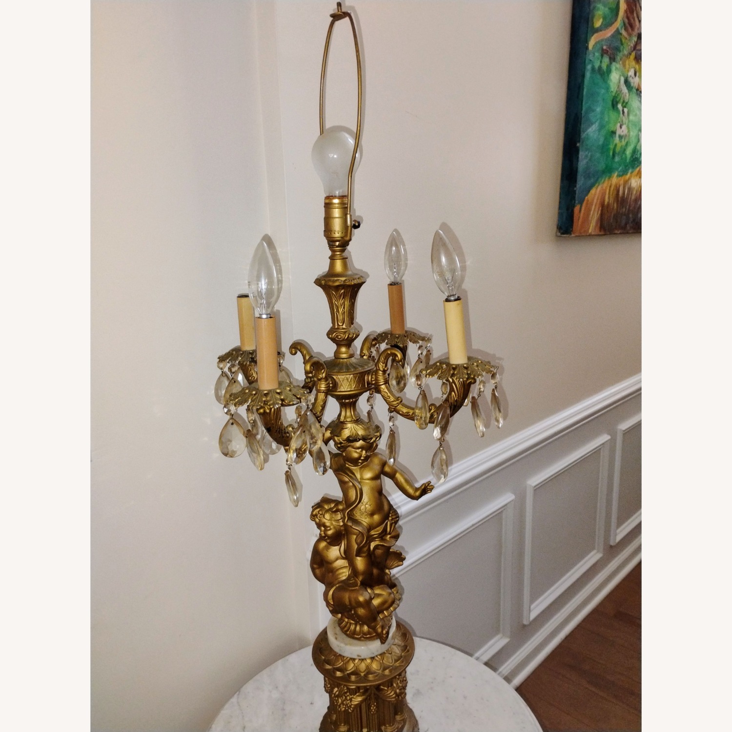 Vintage/Antique Finds Gold Metal Floor Lamp - image-12