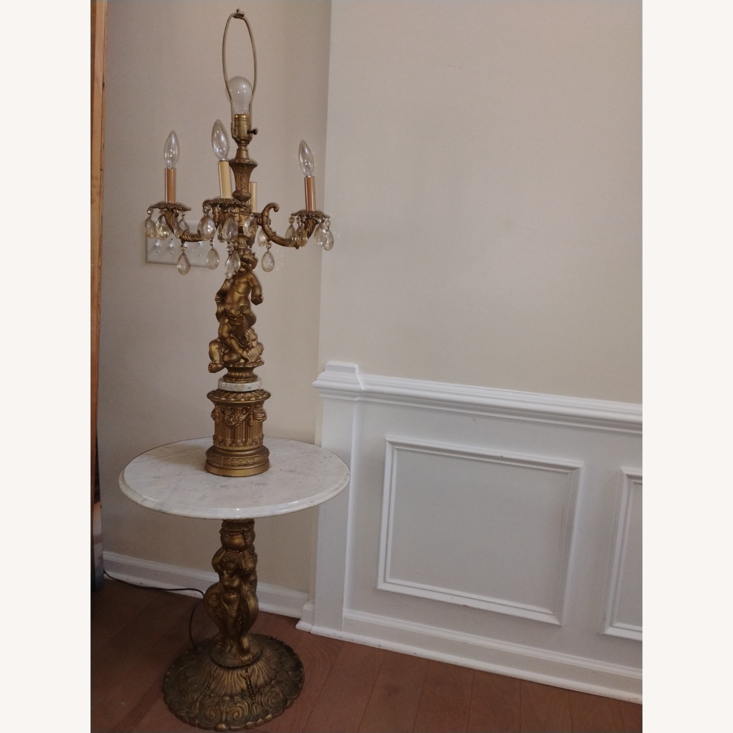 Vintage/Antique Finds Gold Metal Floor Lamp - image-3