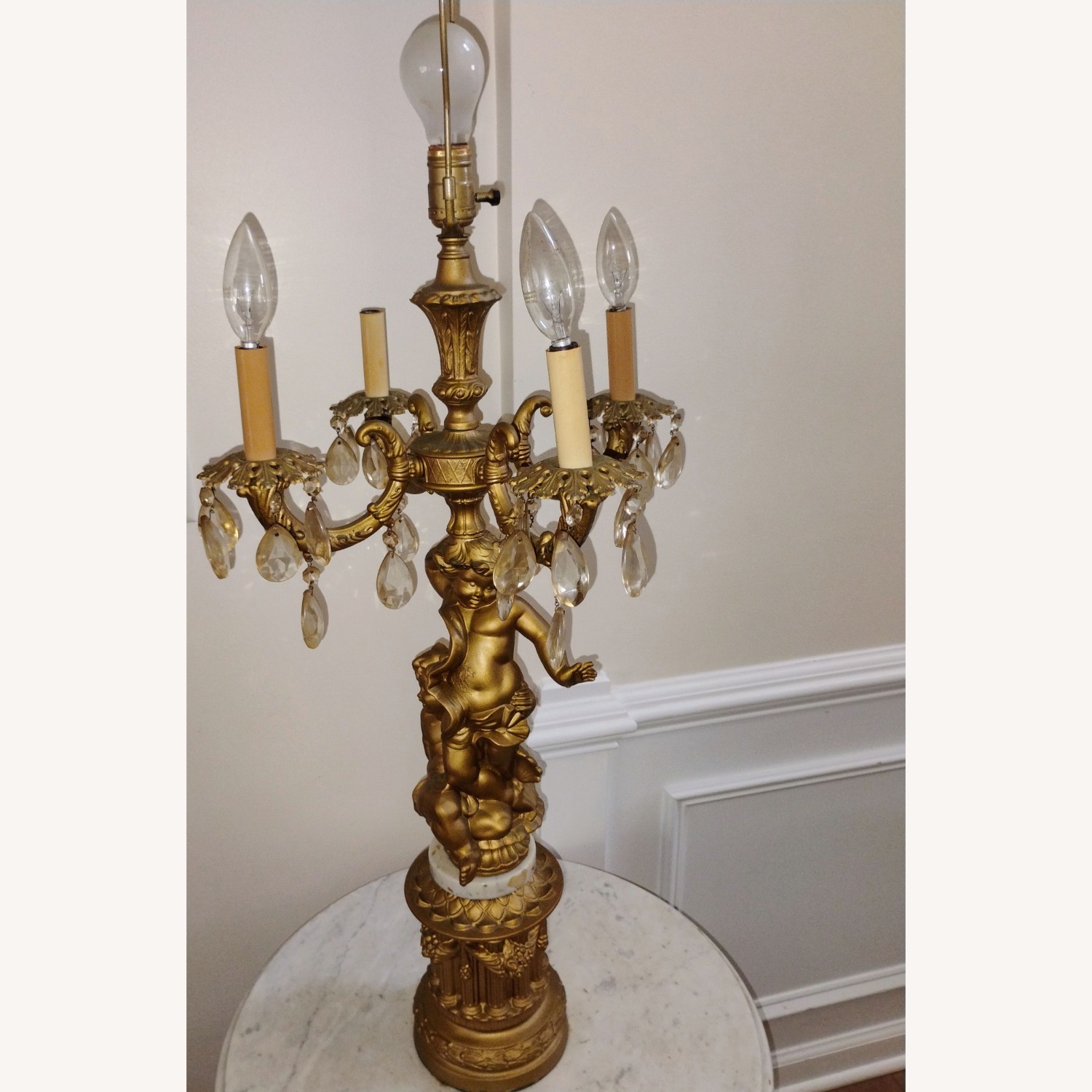 Vintage/Antique Finds Gold Metal Floor Lamp - image-9