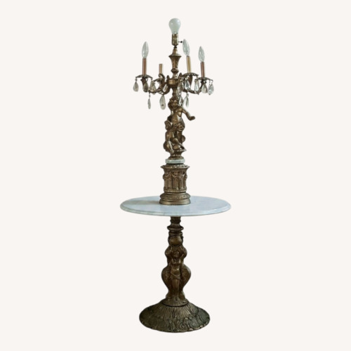Used Vintage/Antique Finds Gold Metal Floor Lamp for sale on AptDeco