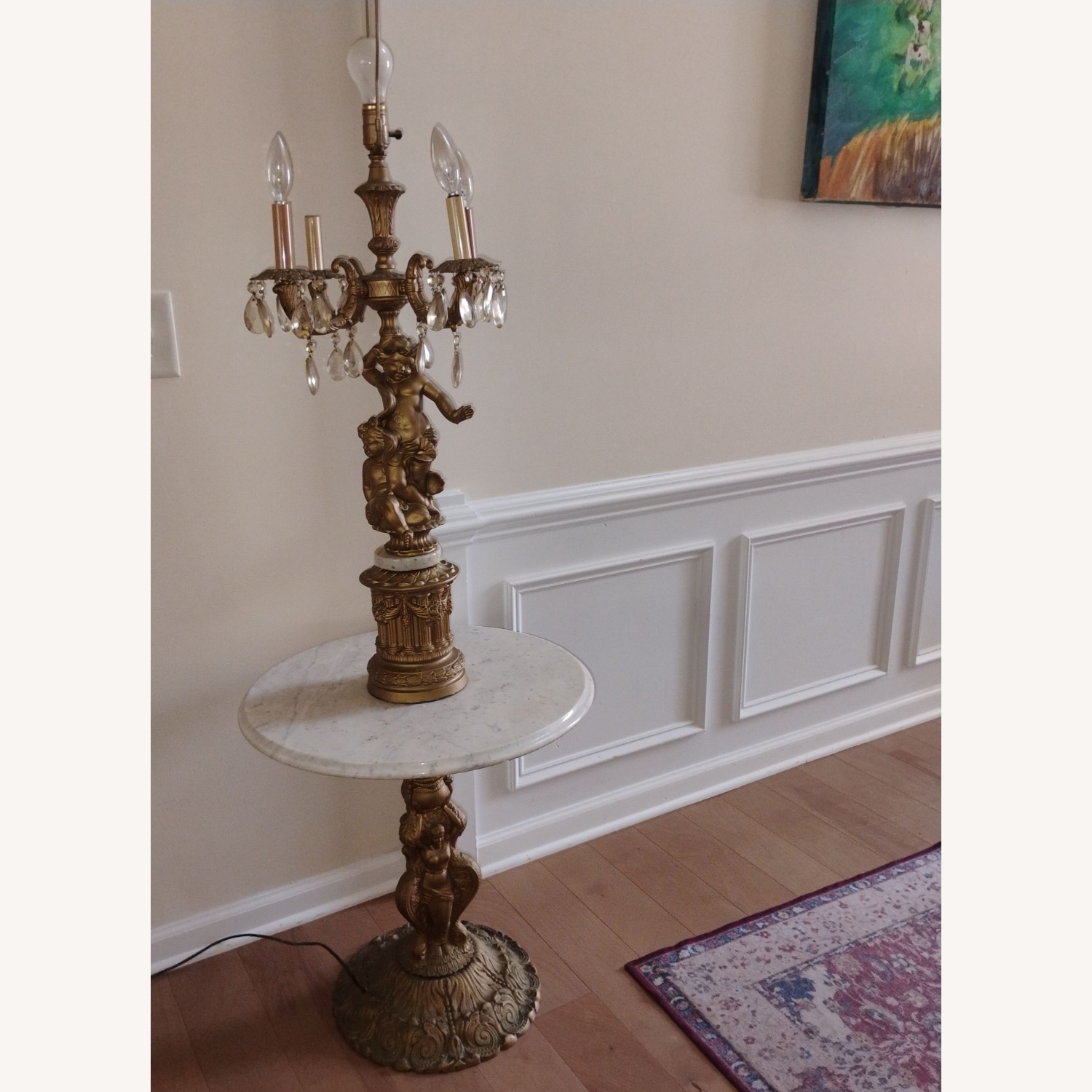 Vintage/Antique Finds Gold Metal Floor Lamp - image-18
