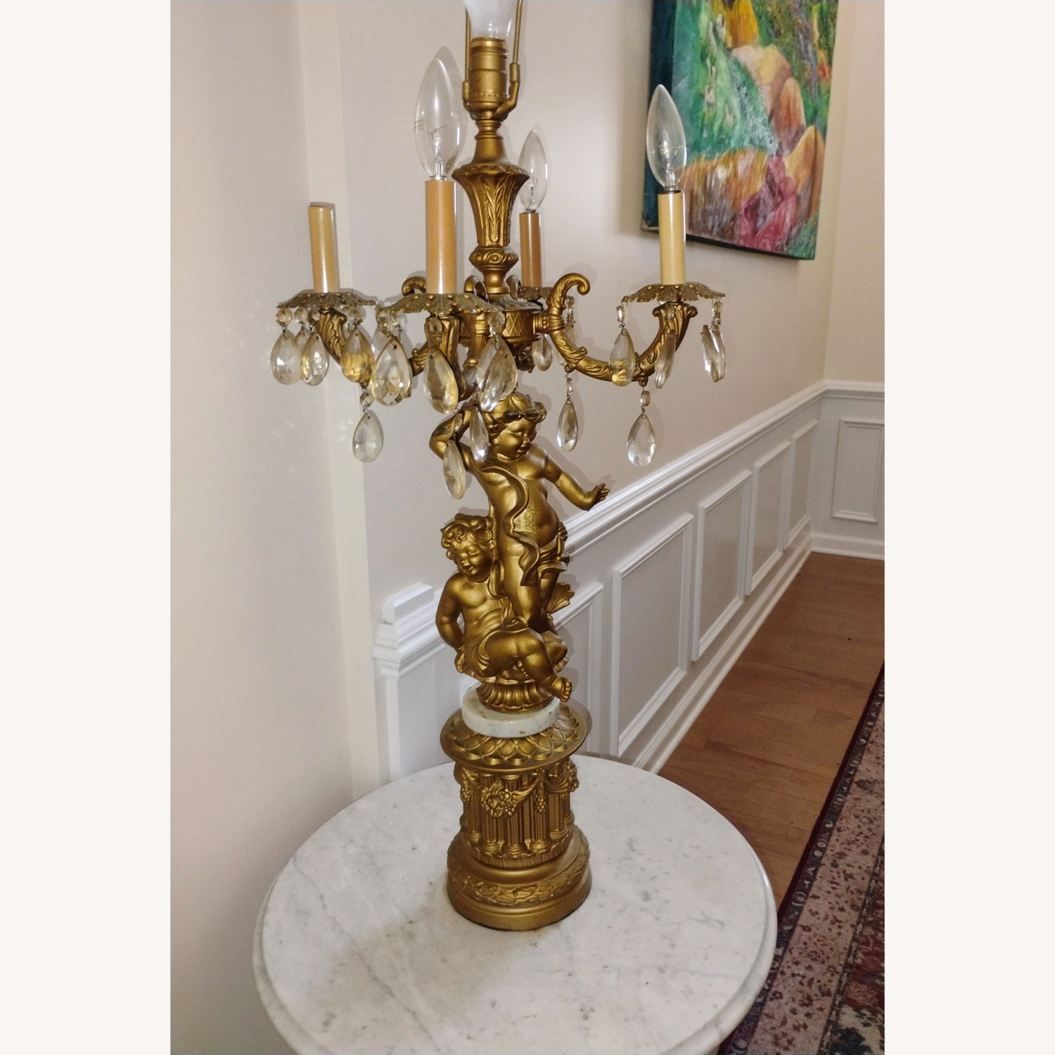 Vintage/Antique Finds Gold Metal Floor Lamp - image-8