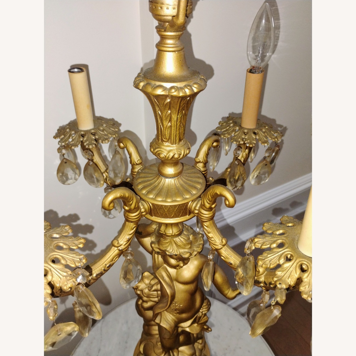 Vintage/Antique Finds Gold Metal Floor Lamp - image-7