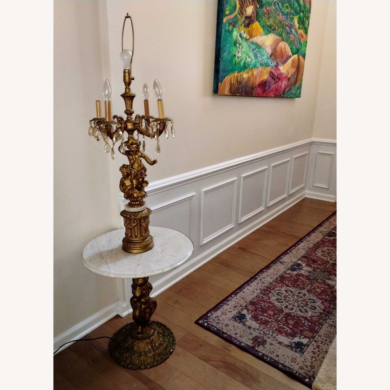 Vintage/Antique Finds Gold Metal Floor Lamp - image-14
