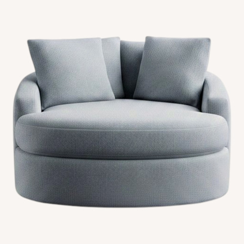 Used Pottery Barn Light Gray Fabric Chair and a Half for sale on AptDeco