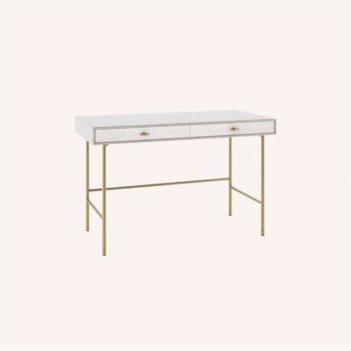 Used West Elm Modernist Wood Lacquer Desk, Winter Wood for sale on AptDeco