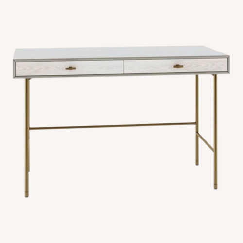 Used West Elm Modernist Wood Lacquer Desk, Winter Wood for sale on AptDeco