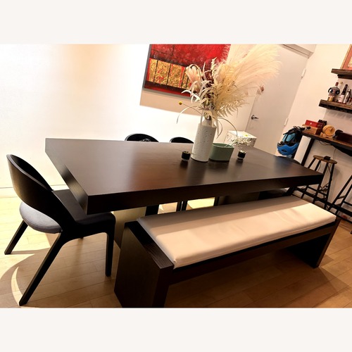 Used Crate & Barrel Dark Brown Wood Dining Table for sale on AptDeco