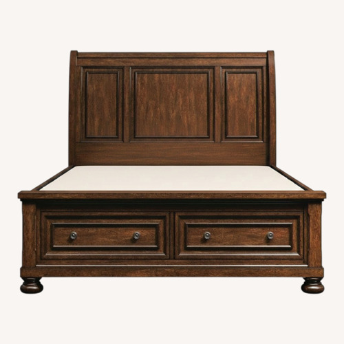 Used Ashley Porter Sleigh Storage Drawers Bed for sale on AptDeco